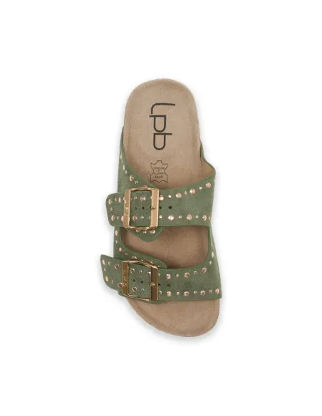 Mules NESSA kaki suedine