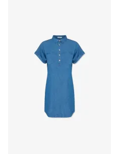 Robe mi-longue Niouma, bleue