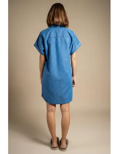 Robe mi-longue Niouma, bleue