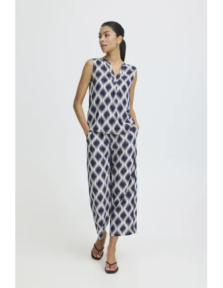 JOELLA CROP PANTS2, Bleu