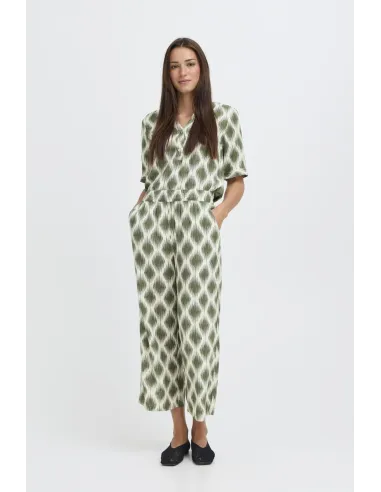 JOELLA CROP PANTS2, Kaki