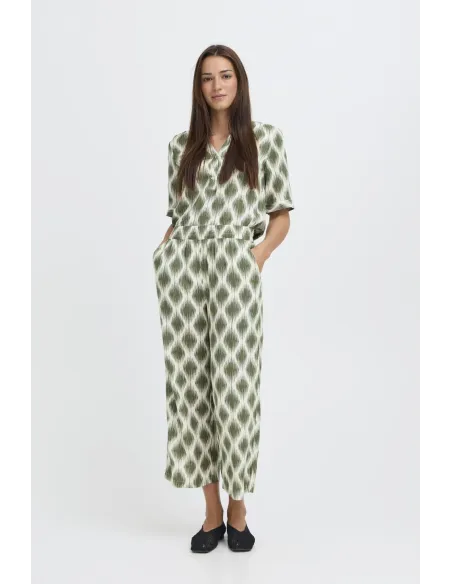 JOELLA CROP PANTS2, Kaki