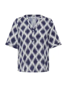 Blouse JOELLA VNECK Top 4, Bleu