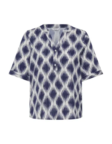 Blouse JOELLA VNECK Top 4, Bleu