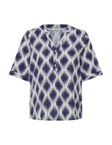 Blouse JOELLA VNECK Top 4, Bleu