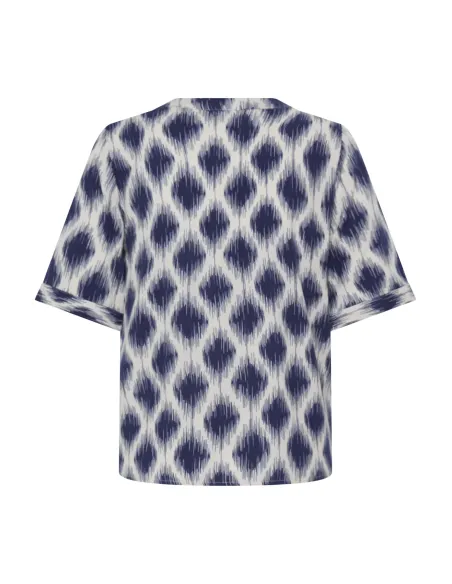 Blouse JOELLA VNECK Top 4, Bleu