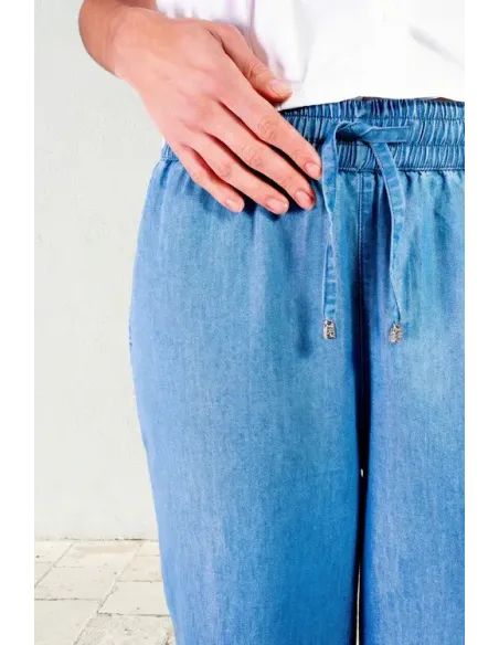 Pantalon Dalida, bleu jean