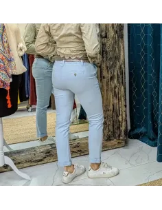 Pantalon chino ONADO, Jean ciel
