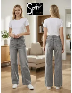 Jean WIDE LEG, gris