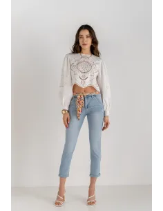 Pantalon chino ONADO, Jean ciel