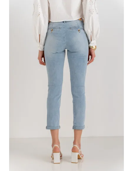 Pantalon chino ONADO, Jean ciel