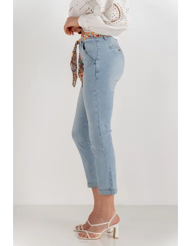 Pantalon chino ONADO, Jean ciel