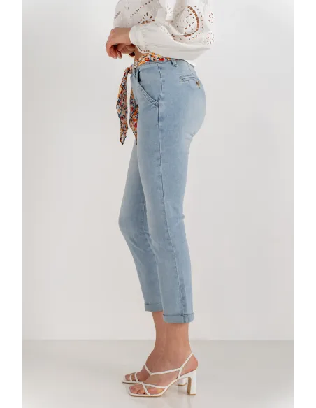 Pantalon chino ONADO, Jean ciel