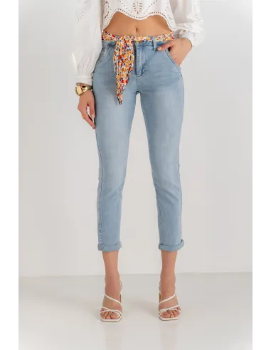 Pantalon chino ONADO, Jean ciel