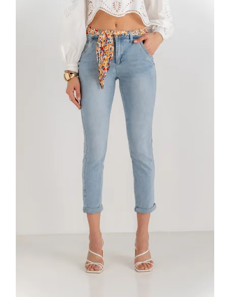 Pantalon chino ONADO, Jean ciel