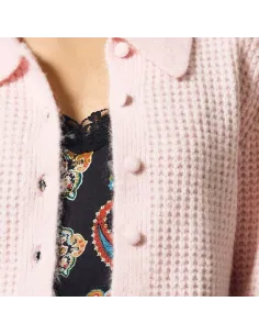 Cardigan boutonné, col Preppy, Light Pink 2