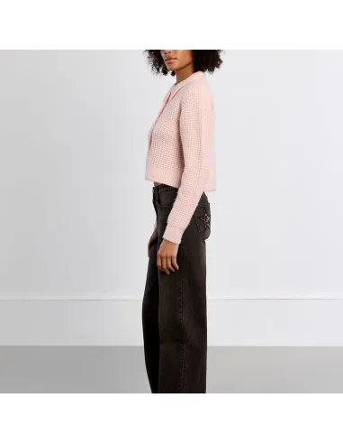 Cardigan boutonné, col Preppy, Light Pink