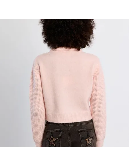 Cardigan boutonné, col Preppy, Light Pink