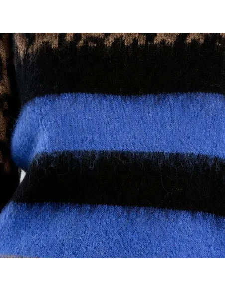 Pull en maille léopard, Marron