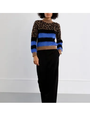 Pull en maille léopard, Marron