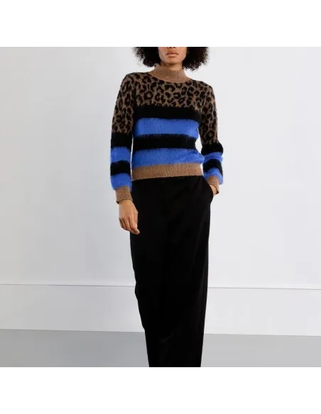 Pull en maille léopard, Marron