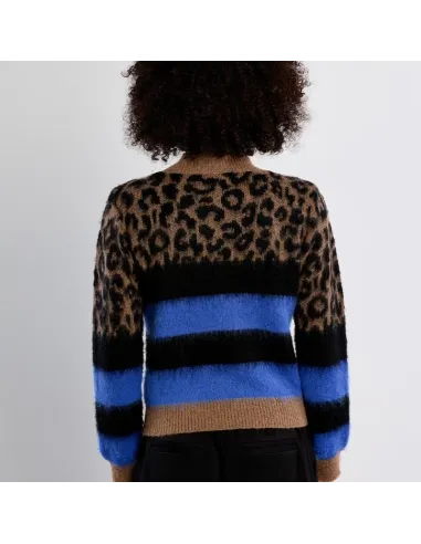 Pull en maille léopard, Marron