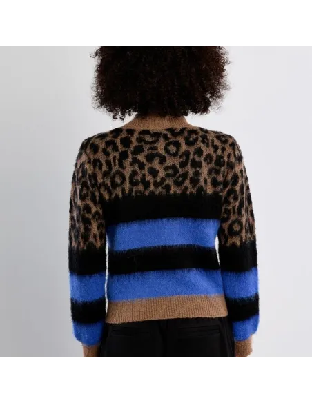 Pull en maille léopard, Marron
