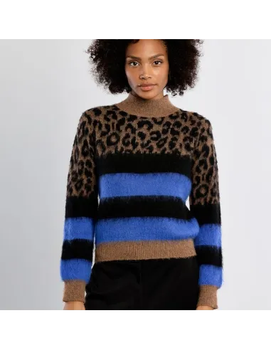 Pull en maille léopard, Marron
