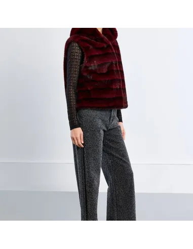 Veste sans manches, imitation fourrure, Chocolate