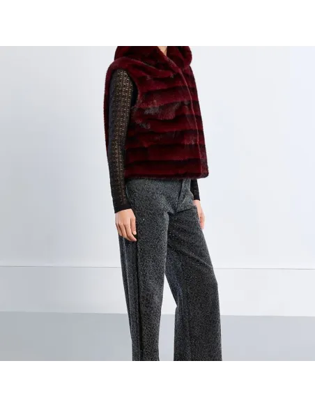 Veste sans manches, imitation fourrure, Chocolate
