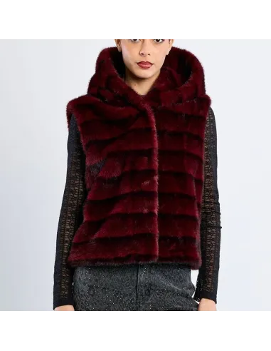 Veste sans manches, imitation fourrure, Chocolate