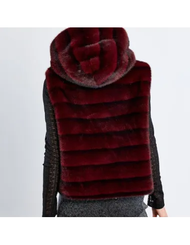 Veste sans manches, imitation fourrure, Chocolate