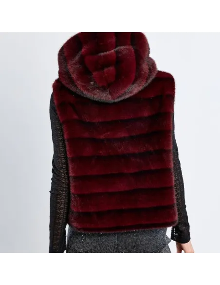 Veste sans manches, imitation fourrure, Chocolate