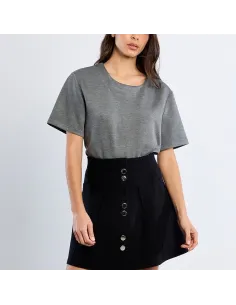 Mini jupe en maille, taille haute, Noir