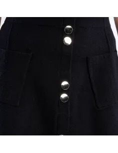 Mini jupe en maille, taille haute, Noir 2