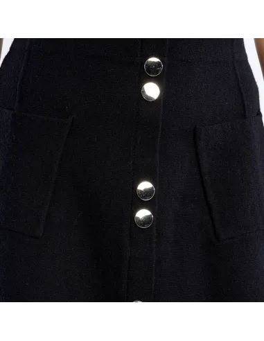 Mini jupe en maille, taille haute, Noir