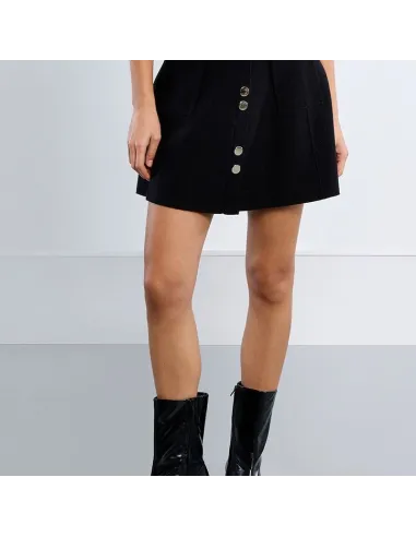 Mini jupe en maille, taille haute, Noir