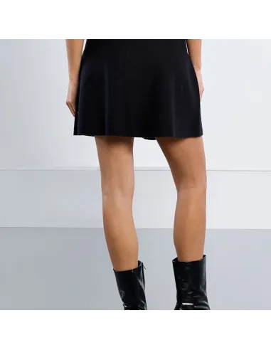 Mini jupe en maille, taille haute, Noir