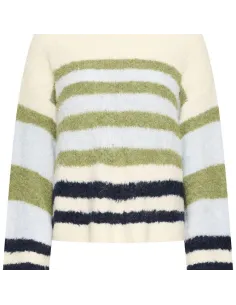 Pull BOSELE LS, BIRCH BLUE STRIPE