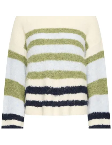 Pull BOSELE LS, BIRCH BLUE STRIPE