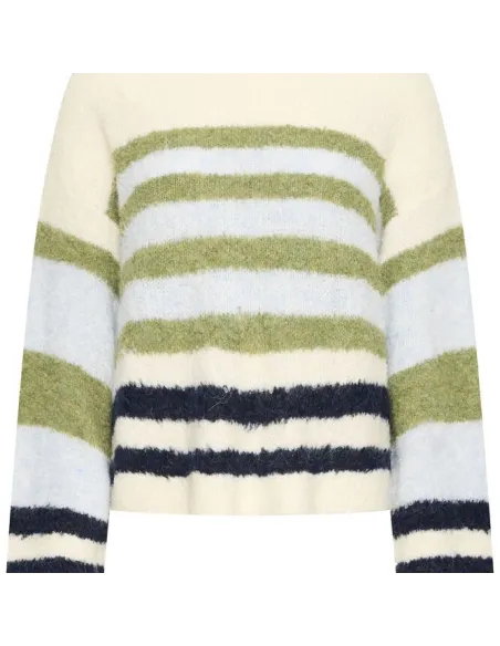 Pull BOSELE LS, BIRCH BLUE STRIPE