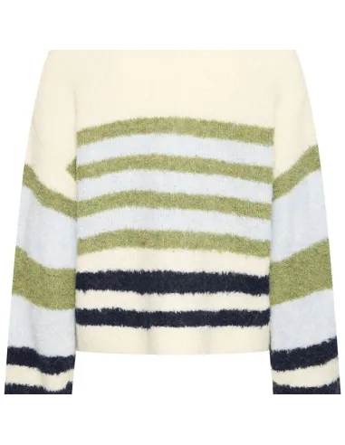 Pull BOSELE LS, BIRCH BLUE STRIPE