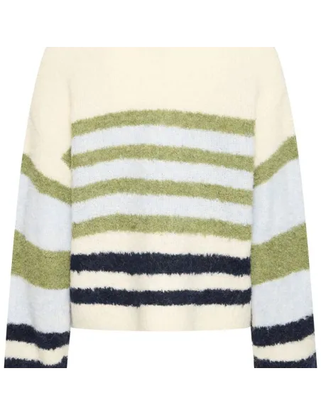Pull BOSELE LS, BIRCH BLUE STRIPE