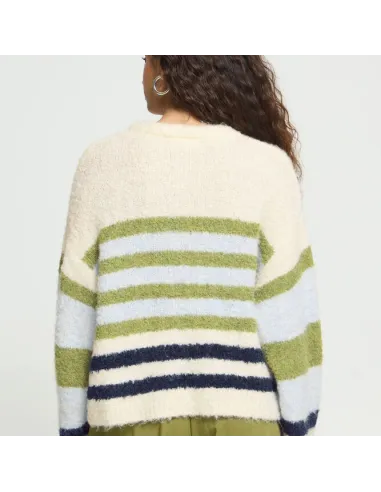 Pull BOSELE LS, BIRCH BLUE STRIPE