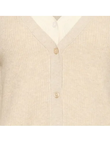 Gilet FAMA CA, TOASTED COCONUT WITH BIRCH