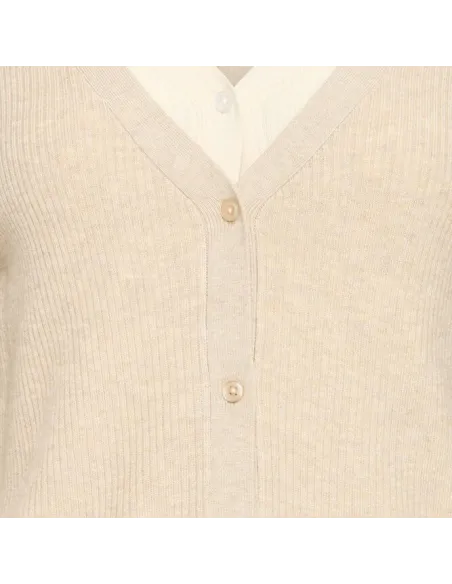 Gilet FAMA CA, TOASTED COCONUT WITH BIRCH