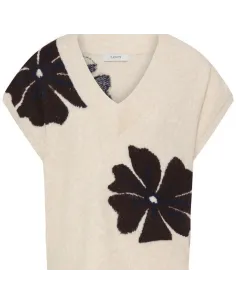 Pull OMEA VNECK, FIG MEL FLOWER