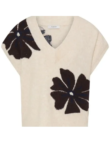 Pull OMEA VNECK, FIG MEL FLOWER
