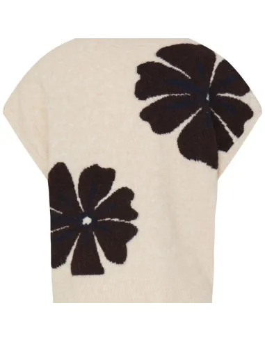 Pull OMEA VNECK, FIG MEL FLOWER