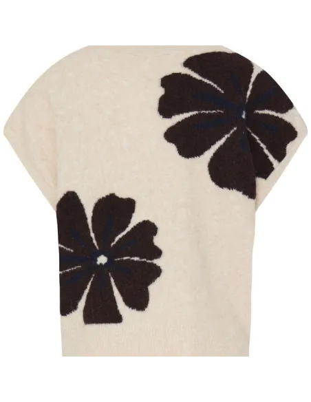 Pull OMEA VNECK, FIG MEL FLOWER